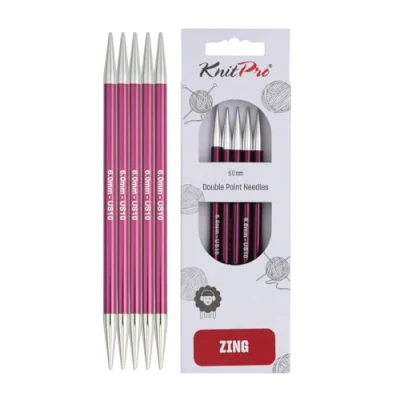 Afbeelding van KnitPro Zing sokkennaalden 15cm 6.00mm 3st