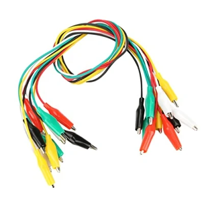 Afbeelding van FTVOGUE 10 stuks kleurrijke krokodillenklemmen 50 cm nummer 35 mm dubbelzijdige kabel voor multimeter meetkabel siliconen