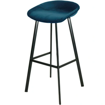 Afbeelding van Finn barkruk velvet 80 cm donkerblauw