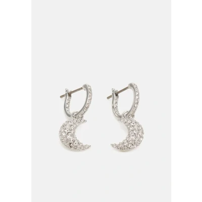 Afbeelding van Swarovski dames Luna Mini oorstekers met kristal in de kleur Zilver, maat: US 7 = 17,3 mm