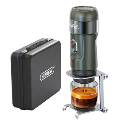 Afbeelding van HiBREW Draagbaar koffiezetapparaat met koffer H4B GN, Filterkoffiezetapparaat, Groen