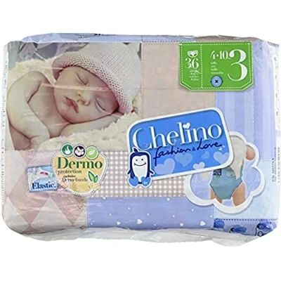 Afbeelding van Wegwerpluiers Chelino Fashion &amp; Love Junior (36 uds) (Gerececonditioneerd A+)