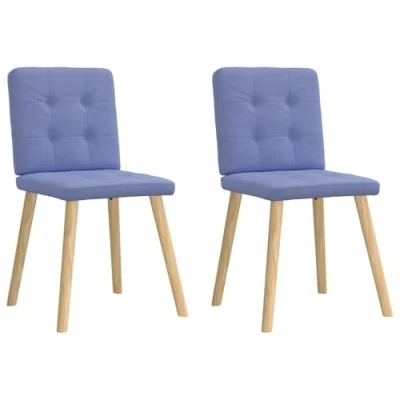 Afbeelding van vidaXL Eetkamerstoelen 2 st stof jeansblauw