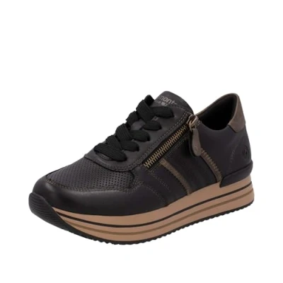 Afbeelding van Remonte D1318 damessneakers, zwart.