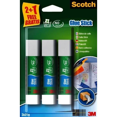 Afbeelding van Lijmstift Scotch 21gr 2+1 gratis