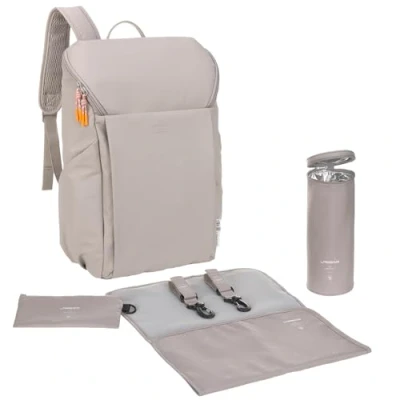 Afbeelding van Lässig Luiertas Green Label Slender Up Backpack Rugzak taupe