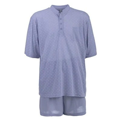 Afbeelding van LUCKY heren pyjama knopen set 2 stuks, grijs.