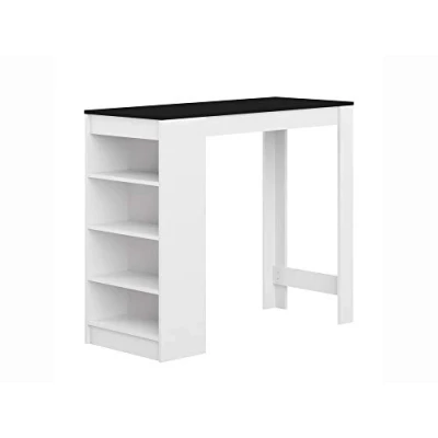 Afbeelding van Bartafel Aravis 115x50 met opbergruimte wit/zwart