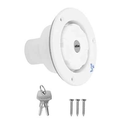 Afbeelding van Waterafsluitdop met veer en afdichtring, reserveonderdelen, zwaartekracht zoetwatervulklep, voor caravan, camper, boot, auto (wit)