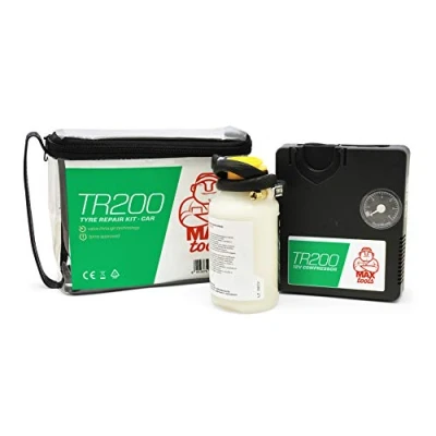 Afbeelding van MAXTOOLS TR200 Automatische bandenreparatieset voor middelgrote en minibusjes; repareert alle lekke banden; bevat een krachtige 12 V compressor