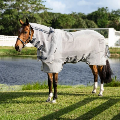 Image de Rambo by Horseware Protecteur Integrated Argent/Marine/Blanc/BeigeVendu par Agradi