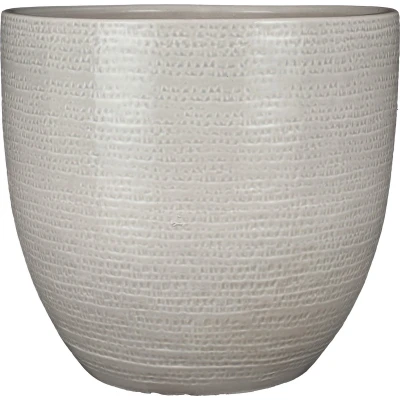 Afbeelding van Mica Decorations Carrie Bloempot H32xØ35 cm Terra Lichtgrijs