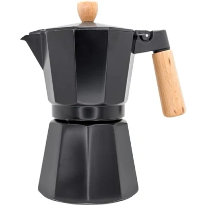 Afbeelding van Italiaanse Koffiepot Vin Bouquet Aluminium 6 Kopjes Zwart