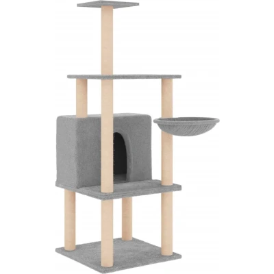 Afbeelding van vidaXL Kattenmeubel met sisal krabpalen 132 cm lichtgrijs