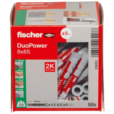 Afbeelding van Fischer duopower pluggen 8x65 50 stuks