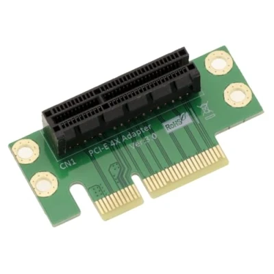 Afbeelding van KALEA INFORMATIQUE Riser 90 hoek adapter voor PCIe x4 sleuf horizontale montage van een PCI Express x1 x2 kaart