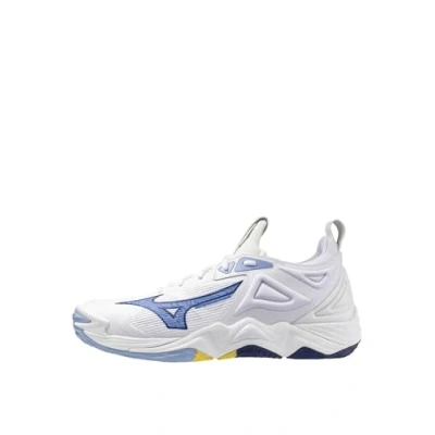 Afbeelding van Mizuno WAVE Momentum 3 Volleybalschoenen, Heren, Maat: 42, White/bellwether blue/bel air blue Textiel/ synthetisch