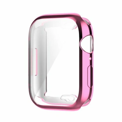 Afbeelding van Apple watch Siliconen case (volledig beschermd) 41mm Roze Geschikt voor