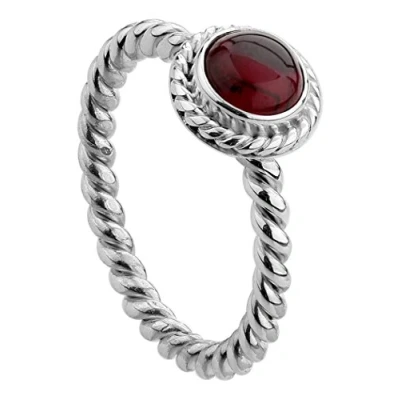 Afbeelding van Nenalina Dames Ring Twisted Granat Edelstein Basic 925 Sterling Silber