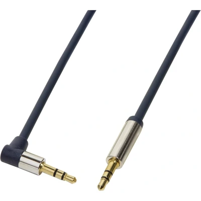Afbeelding van LogiLink CA11100 Jackplug Audio Aansluitkabel 1.00 m Donkerblauw (mat) 90 haaks naar boven