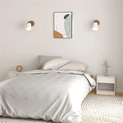 Afbeelding van Nachtkastjes 2 st 40x31x40 cm massief grenenhout wit