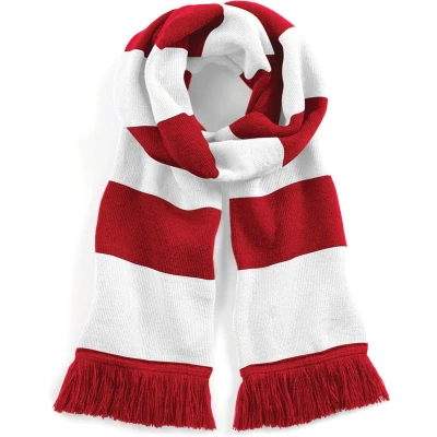 Afbeelding van Beechfield Gestreepte sjaal Stadium B479 Classic Red / White