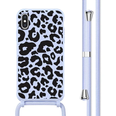 Afbeelding van imoshion hoesje Geschikt voor iPhone X / Xs met koord Siliconen design Meerkleurig Animal Lila