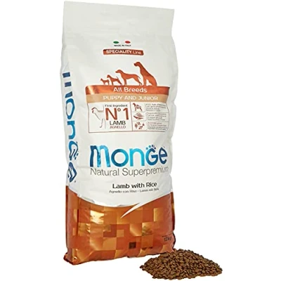 Afbeelding van 2x12kg Lam &amp; Rijst Superpemium Alle rassen Puppy Junior Monge