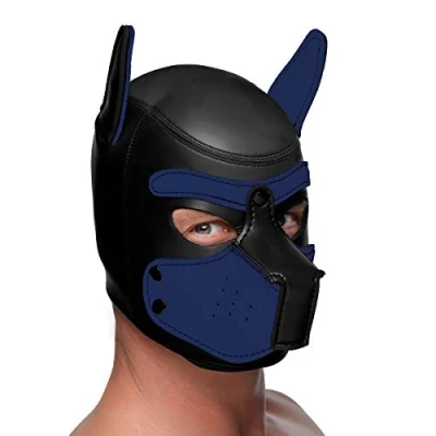Afbeelding van Neoprene Puppy Hood Black and Blue