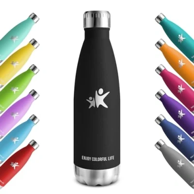 Afbeelding van KollyKolla thermosfles, 500 ml, roestvrij staal, BPA vrij, herbruikbaar, waterdicht, dubbelwandige isolatie, roestvrijstalen voor kinderen, volwassenen, sport, school, kantoor