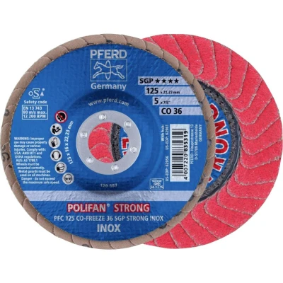 Afbeelding van PFERD 67789025 PFC 125 CO FREEZE 36 SGP STRONG INOX Lamellenschijf Diameter mm Boordiameter 22.23 Legering op kobaltbasis, nikkelbasis,