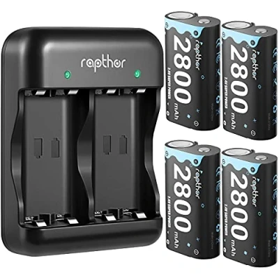 Afbeelding van Oplaadbare batterij en oplader voor Xbox One 2800 mAh One/Xbox S/Xbox X/Xbox Elite/Xbox Series S/X (4 batterijen + 1 oplader)