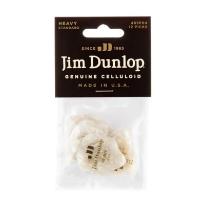 Afbeelding van Dunlop Genuine Plektrum heavy Pearl wit 483, 12er set Plectrum