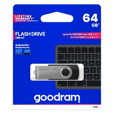Afbeelding van Goodram UTS3 USB stick 64 GB Type A 3.2 Gen 1 (3.1 1) Zwart
