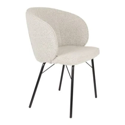 Afbeelding van Feliz Lifestyle Joa Eetkamerstoelen Bouclé Beige Set van 2