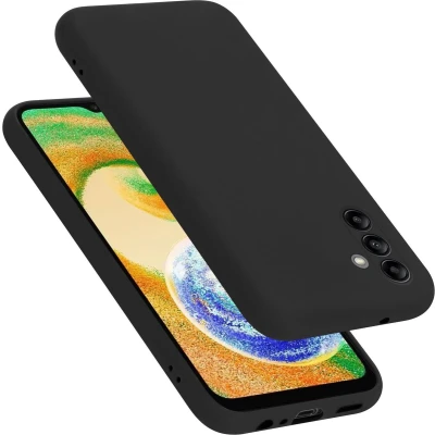 Afbeelding van Cadorabo Hoesje geschikt voor Samsung Galaxy A04s in LIQUID ZWART Beschermhoes gemaakt van flexibel TPU silicone Case Cover