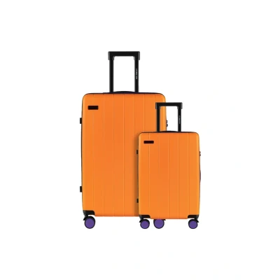 Afbeelding van ETERNITIVE Koffer Reiskoffer van ABS Harde met TSA slot 4 wielen 360 Lichte koffer, Oranje, Set hut en groot