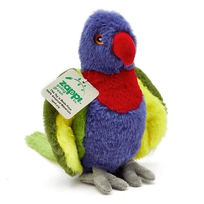 Afbeelding van Zappi Co Pluche dier, 100% gerecycled, regenboog Lori (21 cm lang), zacht, behaaglijk, milieuvriendelijk, dierencollectie voor pasgeborenen, eerste kinderen