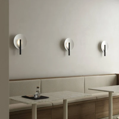 Afbeelding van Wandlamp Furiko met schakelaar, zwart/wit