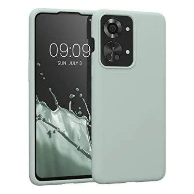 Afbeelding van kwmobile telefoonhoesje geschikt voor OnePlus Nord 2T 5G Hoesje met siliconen coating Smartphone case in cool mint