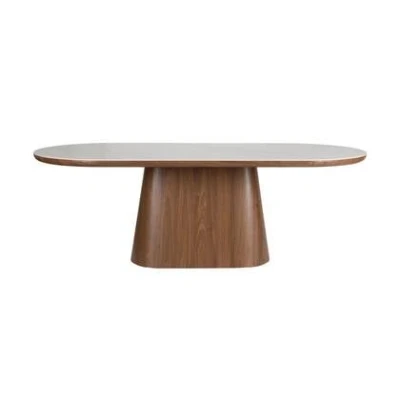 Afbeelding van Housecraft Living Almira Eettafel Ovaal 180 cm Hout Wit Bruin donker