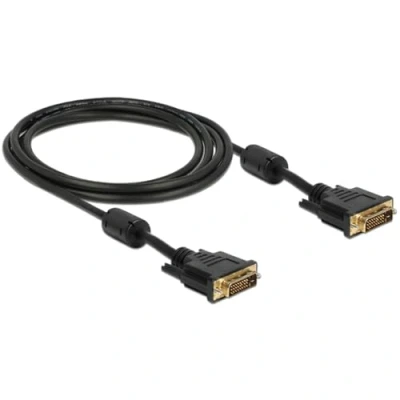 Afbeelding van Delock 83190 DVI kabel Aansluitkabel D 24+1 polige bus, stekker 2 m Zwart Afgeschermd (dubbel), Vergulde steekcontacten