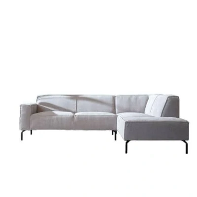 Afbeelding van Bronx71® Hoekbank Kansas lichtgrijs ribstof rechts