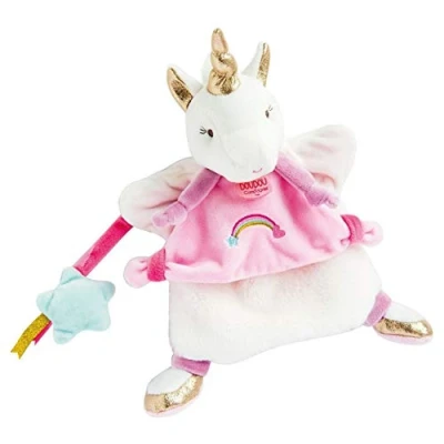 Afbeelding van Doudou et Compagnie handpop eenhoorn 25 cm roze/wit Lucie La Licorne DC3320