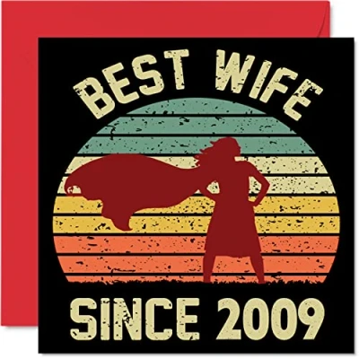 Afbeelding van 13e verjaardagskaart voor vrouwen van echtgenoot Beste vrouw sinds 2009 Geschenken &quot;I love you&quot;, wenskaarten de trouwdag partner, 145 mm x 3e verjaardag