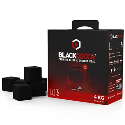 Afbeelding van BLACKCOCO&#039;s 4 KG Premium shisha Coal Natural Charcoal Coconut en BBQ Kokoshoutskoolbriketten voor waterpijp barbecue Houtskool in kubus &amp;