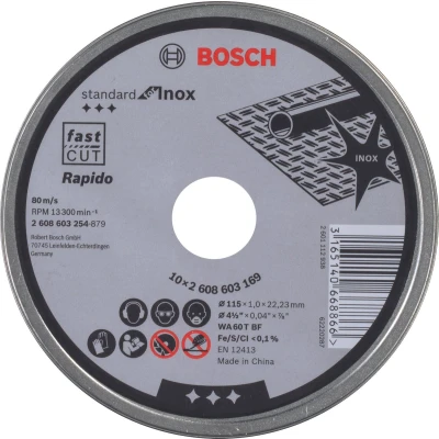 Afbeelding van Bosch Accessories 2608603254 Doorslijpschijf recht 115 mm 1 stuk(s) Staal