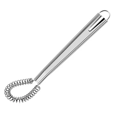 Afbeelding van WEERSTONE Keukengarde, spiraalbinding, magische lepel, roestvrij staal, lont, handmixer, schuimende foamer, romig, mini mixer, roerder (zilver)