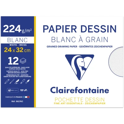 Afbeelding van Clairefontaine tekenpapier &#039;Blanc à Grain&#039;, 297 x 420 mm