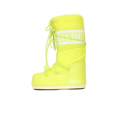 Afbeelding van Moon Boot ICON Unisex Veterlaarzen, Maat: 35 38, Lime Imitatieleer/ textiel